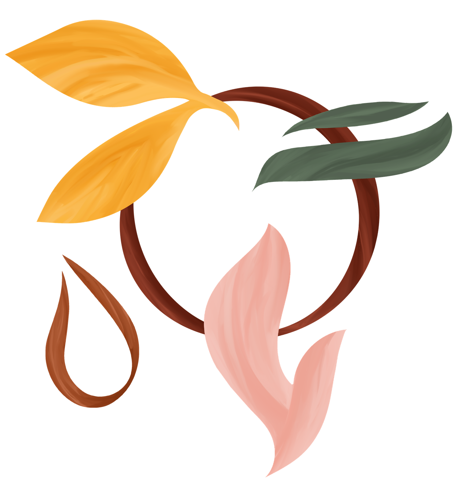 The five elements of Āyurveda: earth, water, fire, air, and ether, woven into a circular composition